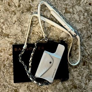 Bandolier Paige Vegan Side Slot Case White Lizard/Silver for iPhone 13 Pro